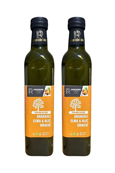 Proori Ananaslı Elma & Alıç Sirkesi Doğal Fermente Canlı Sirke 500 ml 2'li Pa...