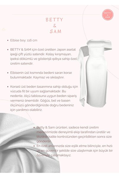 BETTY & SAM Şal Detaylı Kalem Etek Beyaz Nikah Elbisesi