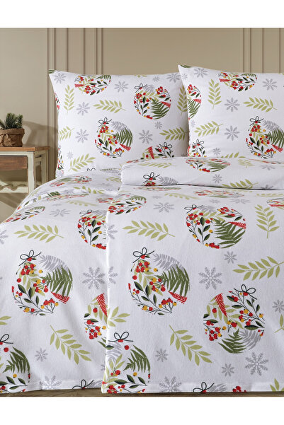 NazeninHome Flannel Flannel Winter 100% Cotton Double Duvet Cover Set Christm...