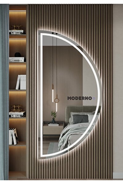 L' CAPO 120x60 Cm Beyaz Salon Duvar , Boy Duvar Aynası Ledli Kumlamalı Boy Ay...