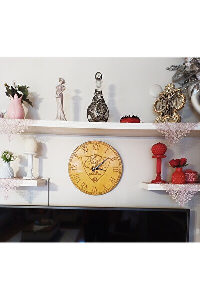 MADE TASARIM Ahşap lazer işleme fenerbahçe temalı duvar saati.