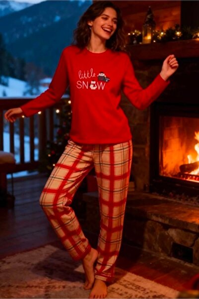 NiCe İç Giyim POLAR RED Кардамовий жіночий піжамний комплект з екізою