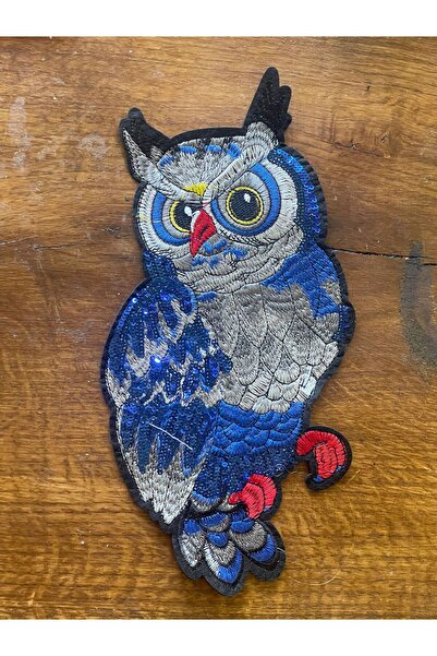 Gönülden Tasarım 30X15 cm Iron-On Embroidery Applique Sequined Owl Embroidery...