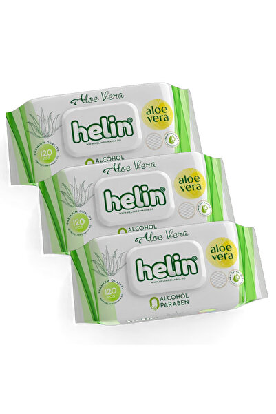 Helin Wet Wipes Helin PACHET 3 XAloe Vera Wet Wipes, 3 X120 pcs