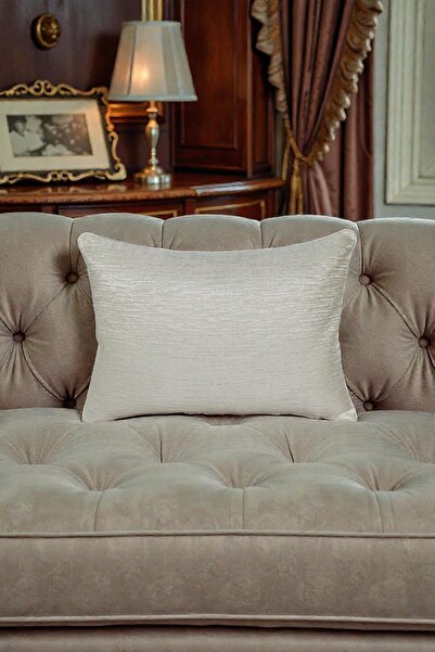 VISIONARIO Cushion Cover Plain Jacquard - Double Sided with Piping 35X50 cm C...