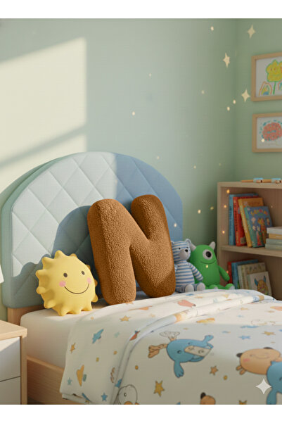 pufftable وسادة زخرفية قطيفة حرف N وسادة زخرفية من قماش دمية الجمل كبيرة الحج...