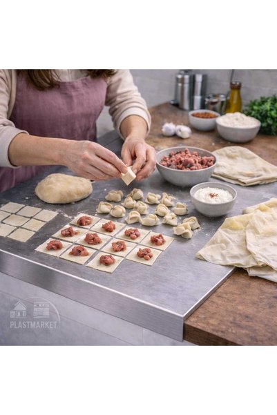 PLASTMARKET Stainless Steel Countertop Cutting Board, Dough Kneading Board, Countertop Protector, 80X50 cm