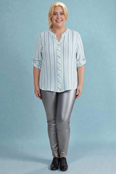 vividbutik BÜYÜKBEDEN DESENLİ GÖMLEK