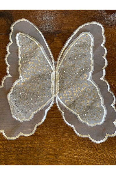 Gönülden Tasarım 21x21Cm Broderie bilaterală, tul fluture, accesoriu pentru c...