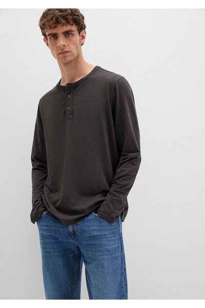 Mavi Long Sleeve Anthracite T-Shirt Loose Fit / Relaxed Fit 0613117-70092