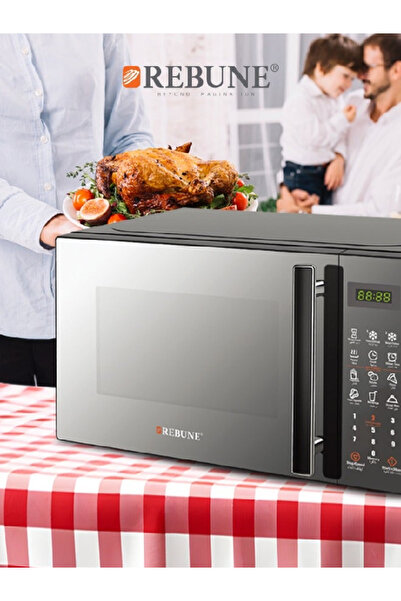 rebune ميكروويف كهربائي رقمي سعة 30 لترًا وقوة 900 واط RE-10-041 رمادي