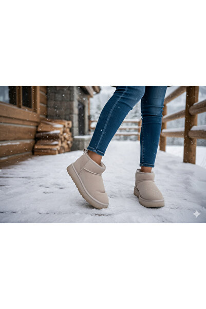 BIRKESEN Sıcak tutan içi kürklü kısa süet bot- Kışlık rahat günlük kadın bot