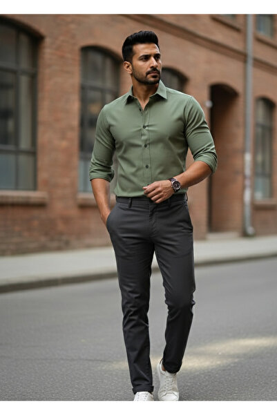 YusGos Long Sleeve Cotton Modal Soft Fabric Regular Fit Men's Shirt