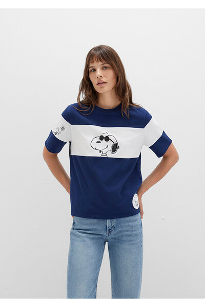 Mavi Snoopy Baskılı Lacivert Tişört Regular Fit / Normal Kesim 1613671-70491
