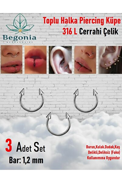 Öte Beri Hayallerin Ötesi 316l Cerrahi Çelik Spike Helix,Septum,Kıkırdak,Smil...