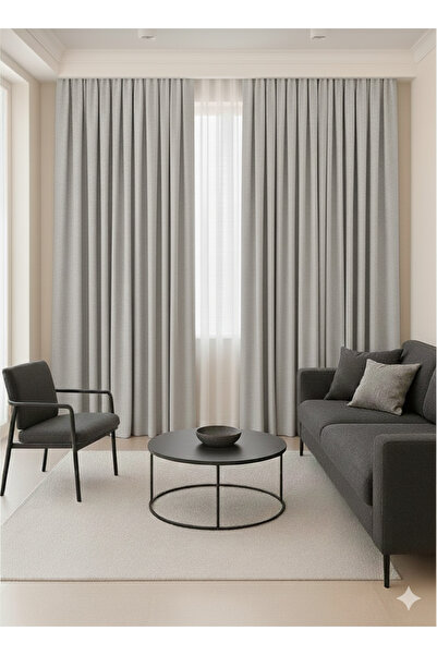 Perde Rüya Açık gri Karartma Blackout Fon Perde Tek Kanat