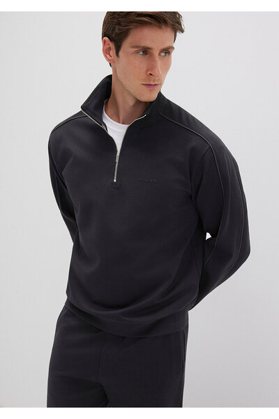 Mavi Yarı Fermuarlı Siyah Sweatshirt 0S10387-900