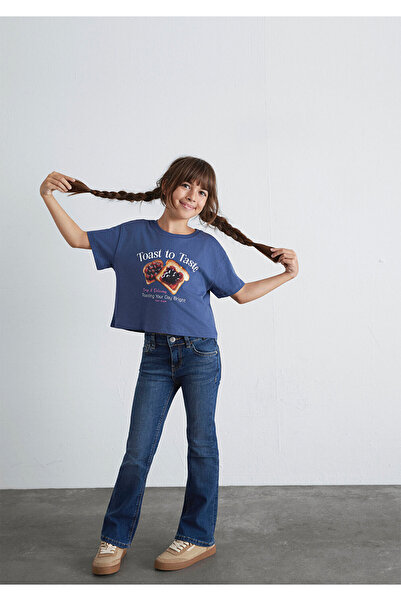 Mavi cu imprimeu Tricou bleumarin Loose Fit / Lejer confortabil croială 76103...