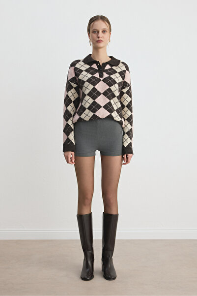 Babushka Γκρι ψηλόμεσο σορτς