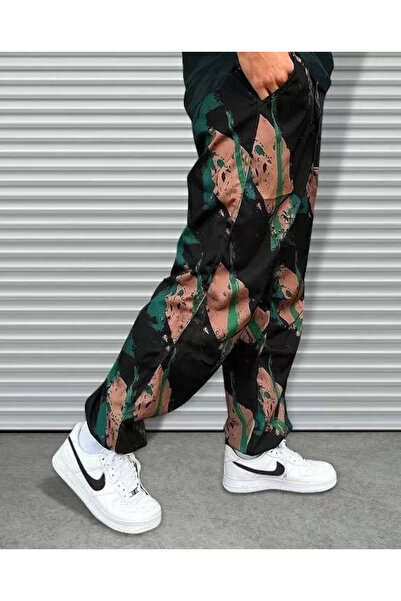 MODA Unisex Elastic Waist Pocket Parachute Trousers - Black