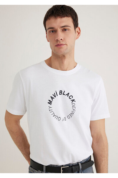 Mavi Tricou alb cu imprimeu negru Regular Fit 0612406 -620