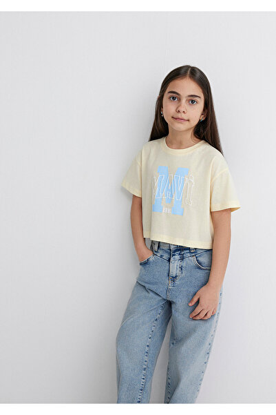 Mavi Gelbes T-Shirt mit M-Logo-Aufdruck, lockere Passform / lockere, entspannte Passform 7610276 -89145