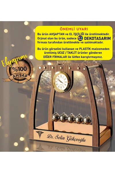 Genel Markalar DOĞAL AHŞAP - EL YAPIMI - TİKTOP DENGE TOPU - Newton Denge Topları - KİŞİYE ÖZEL İSİMLİ