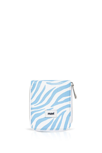 Mavi Zebra Baskılı Fermuarlı Cüzdan 1911841-82532