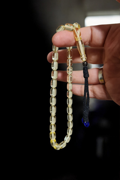 Budakoğulları 1000 Ayar Saf Gümüş Kazaz Püskül Orjinal Litvanya Kaya Damla Su Damlası Kehribar Kapsül Tesbih