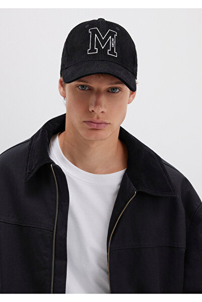 Mavi M Logo Printed Black Velvet Hat 0911526-900