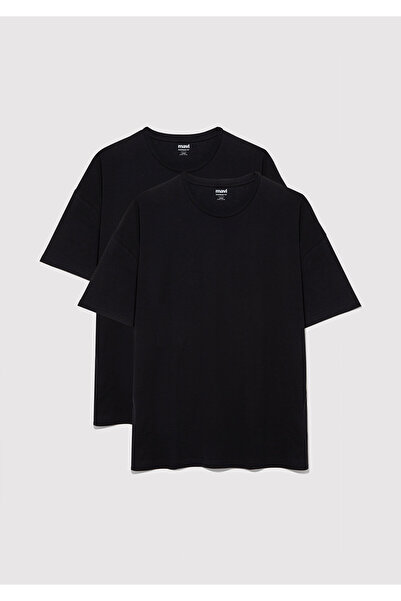 Mavi 2-częściowy czarny podstawowy zestaw T-shirtów Oversize / Szeroki krój 0612162-900