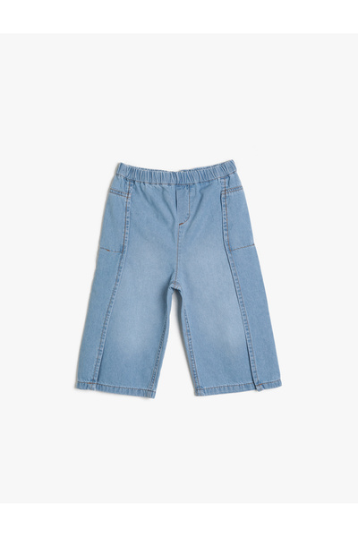 Koton Elastische Taille, locker geschnittenes Bein, lockeres, kurzes Bein, no...