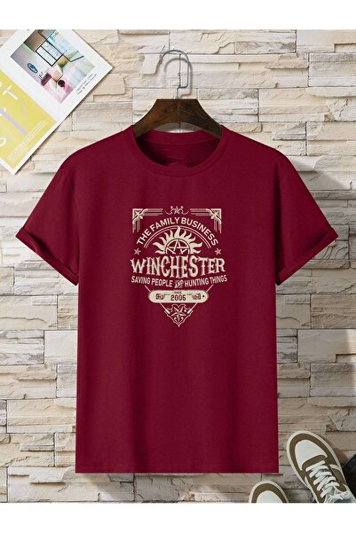 l'eivor Supernatural Winchester Brothers Baskılı Pamuk T-shirt