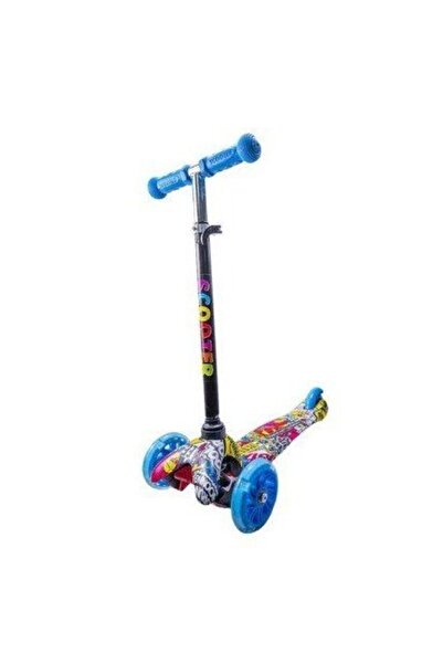 OEM Trotinetă pentru copii, cadru din metal și plastic, 3 roți, graffiti mult...