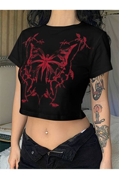 l'eivor Poseban detalj Štampano Leptir Skraćeni kroj T-shirt