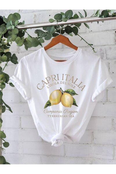 l'eivor Capri Italia - Tricou de damă cu model de lămâie