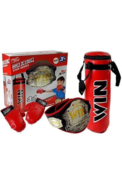 LeanToys Set de box pentru copii cu mănuși și centură Champion MCT 7122