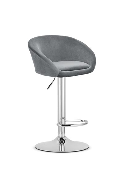 Mercaton Scaun de bucătărie/bar, Mercaton, East, rotativ, catifea, gri și arg...