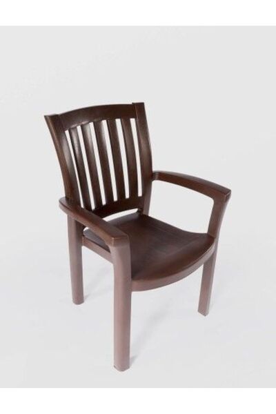 sterk Scaun de grădină clasic din plastic, culoare maro, 90x58x59
