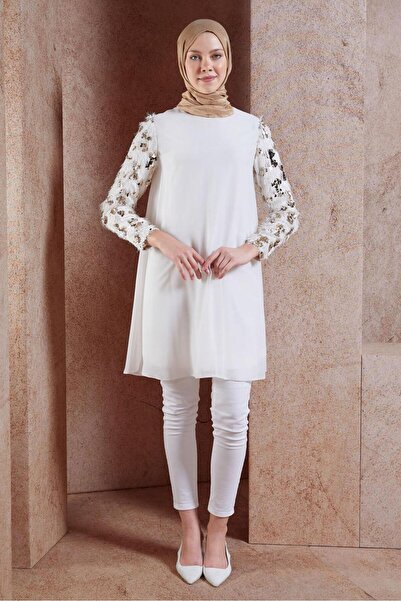 Alvina Chiffon Tunic with Pul Painted Sleeves 4890