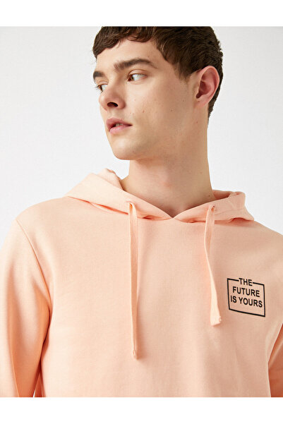 Koton Férfi Respect Life - 100% organikus pamut nyomott kapucnis pulóver