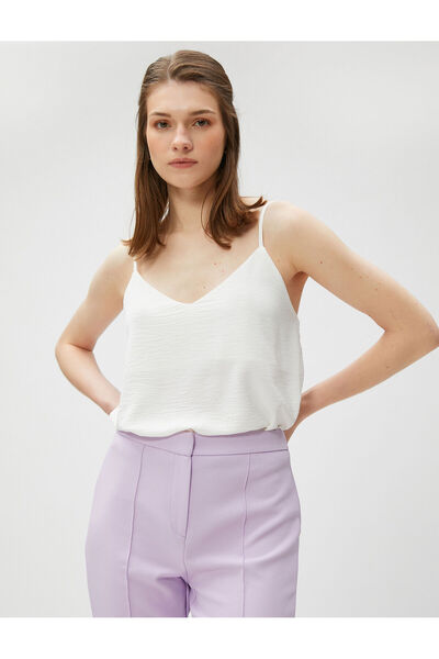Koton Thin Strap Tank Top V-Neck