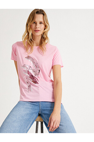 Koton Γυναικείο T-Shirt Ροζ 0YAK13267EK