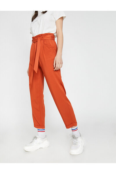 Koton Dámské červené kalhoty 9YAL48057IW