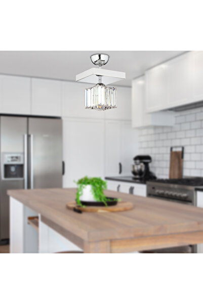 Apliqa RİVİA KROM KAPLAMA PLAFONYER TAŞLI SALON AVİZE