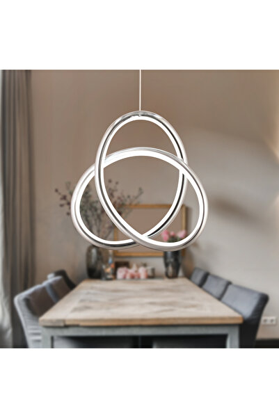 Apliqa Castle Krom Sarkıt 30 Watt Sarkıt 3 Renkli Ledli Modern Mutfak Banyo Led Salon Sarkıt Avize