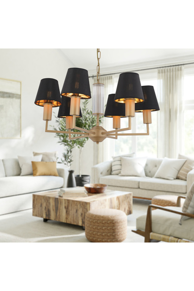 Apliqa Ellery 6'lı Eskitme Siyah Şapkalı Modern Plafonyer Genç Odası Yatak Od...