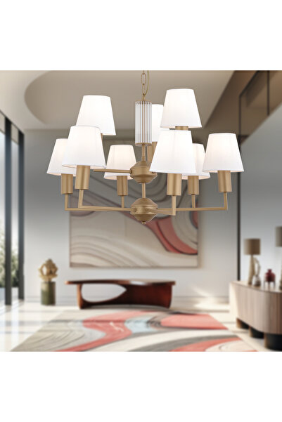 Apliqa Ellery 9'lu Eskitme Beyaz Şapkalı Modern Plafonyer Genç Odası Yatak Od...