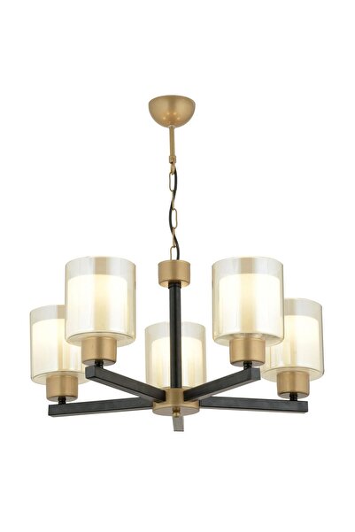 Apliqa Jade 5 Li Avize Eskitme Siyah Boyalı Çift Camlı Modern Genç Odası Yata...