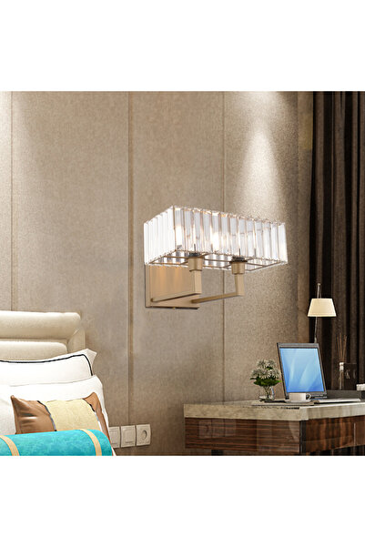 Apliqa Brambles Eskitme Kristal Taşlı Duvar Lambası Yatak Odası-Yatak Başı-Salon için Aplik